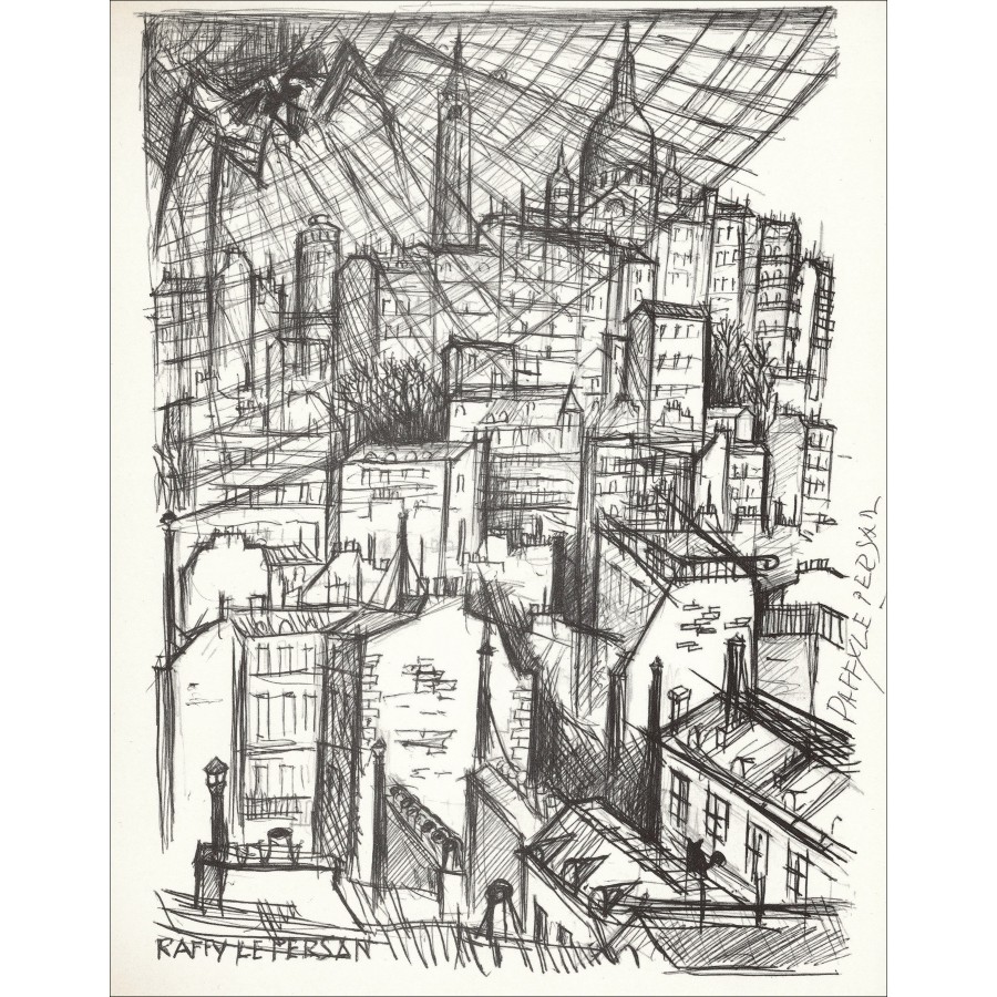 Jean Raffy Le Persan - Die Stadt (1963), Lithographie