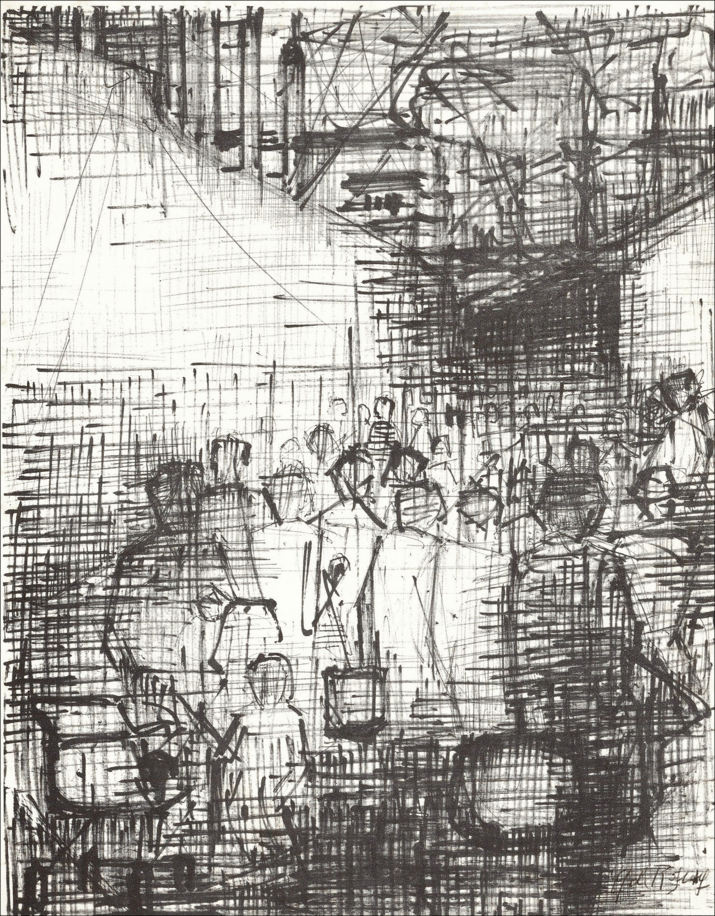 Gaëtan De Rosnay – Rassemblement (1963), litografia