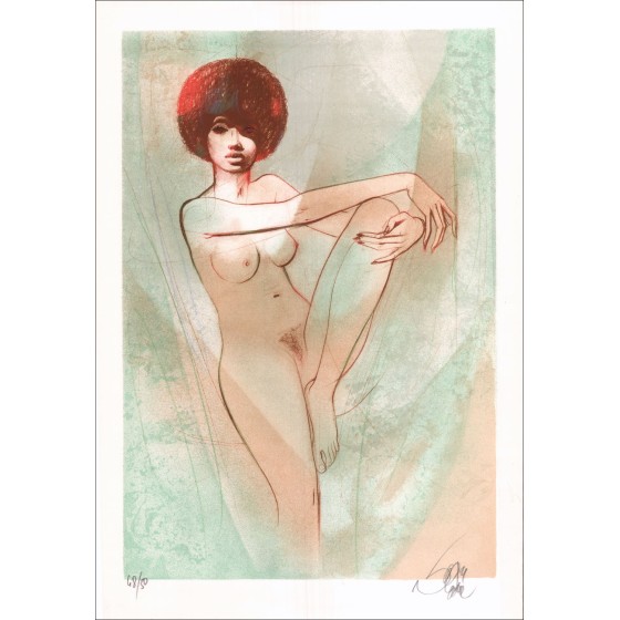 Valadie Jean-Bautista "Negro ève" Litografía original firmada en lápiz 55x39cm