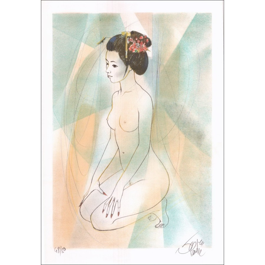 Jean-Baptiste Valadié - Aziatische Eva | Ondertekende originele lithografie