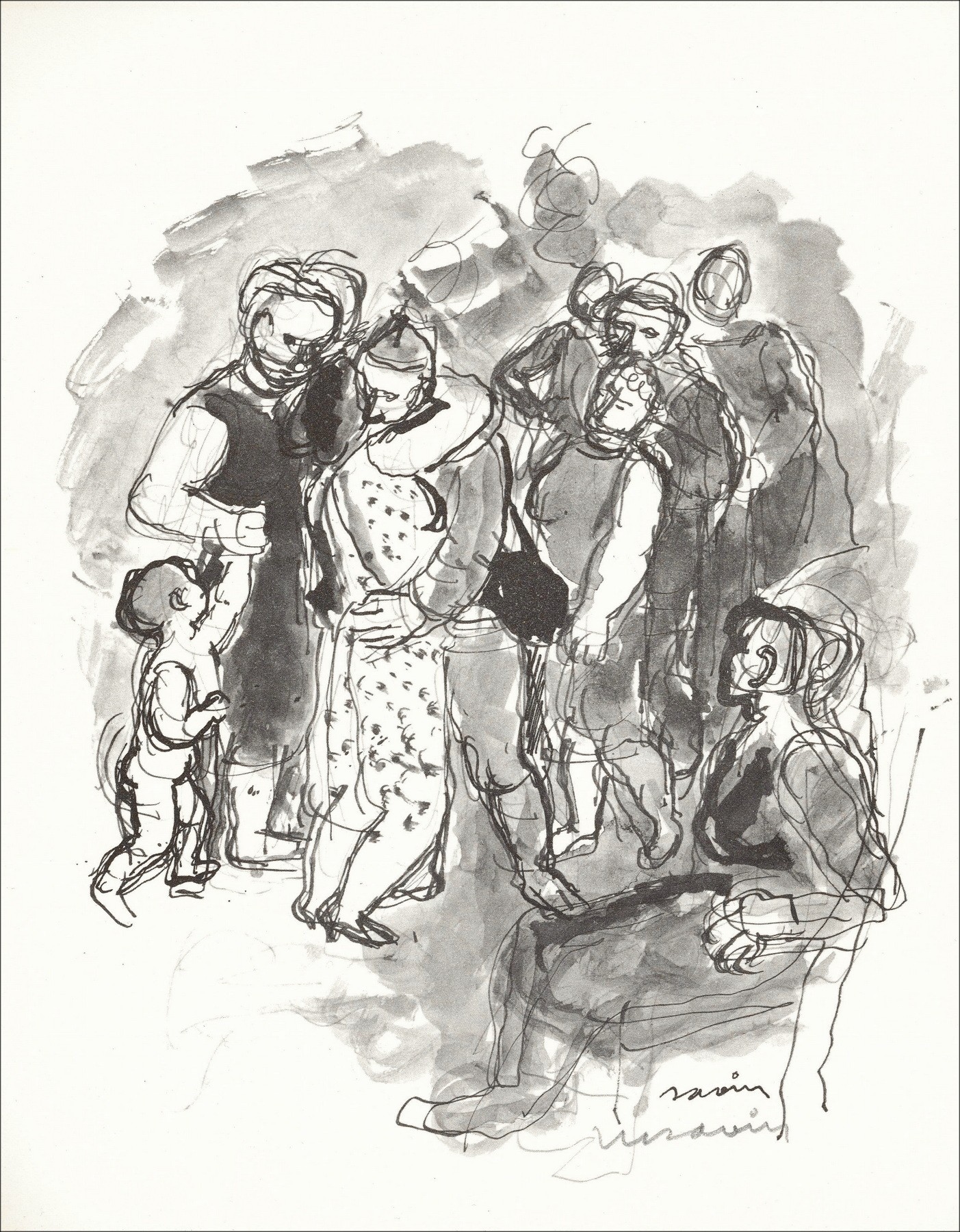 Maurice Savin - Die Familie (1963), Lithographie