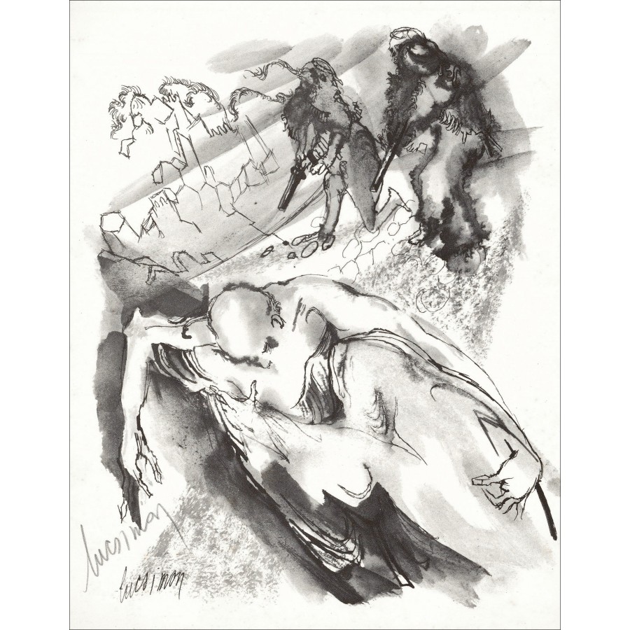 Luc Simon – Night hunting (1963), lithography