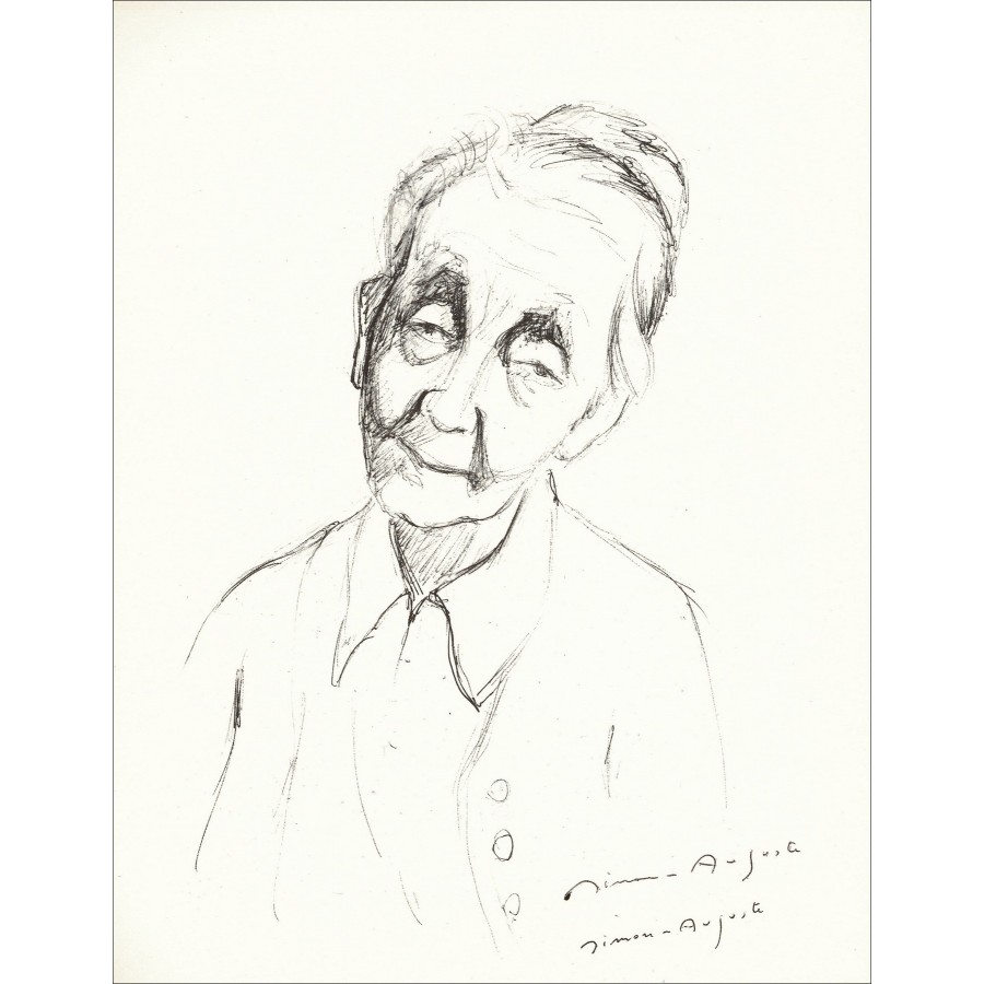 SIMON-AUGUSTE - Lithograph "Portrait" 27x21cm - 1963