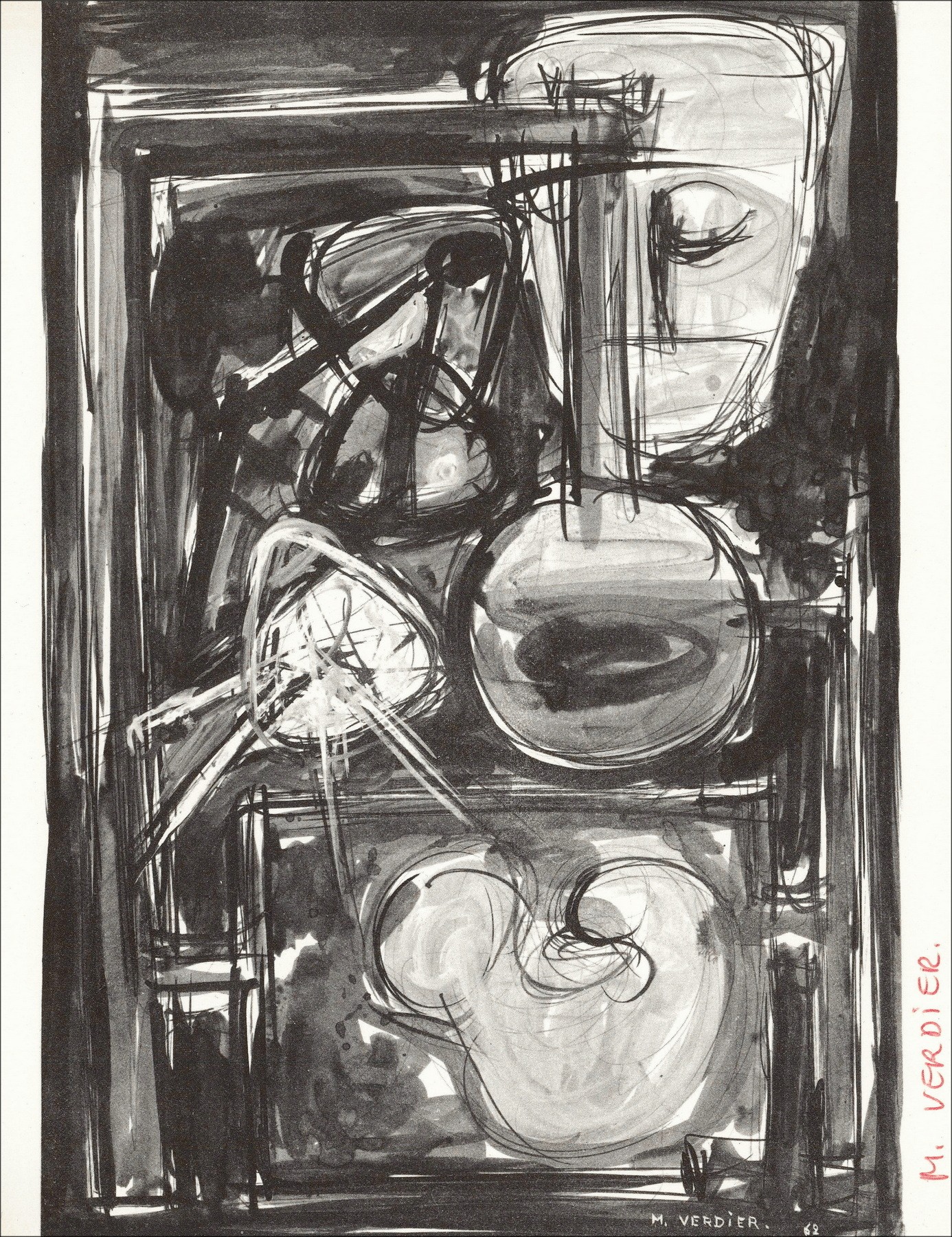 Maurice Verdier – Black Chamber (1962), lithography
