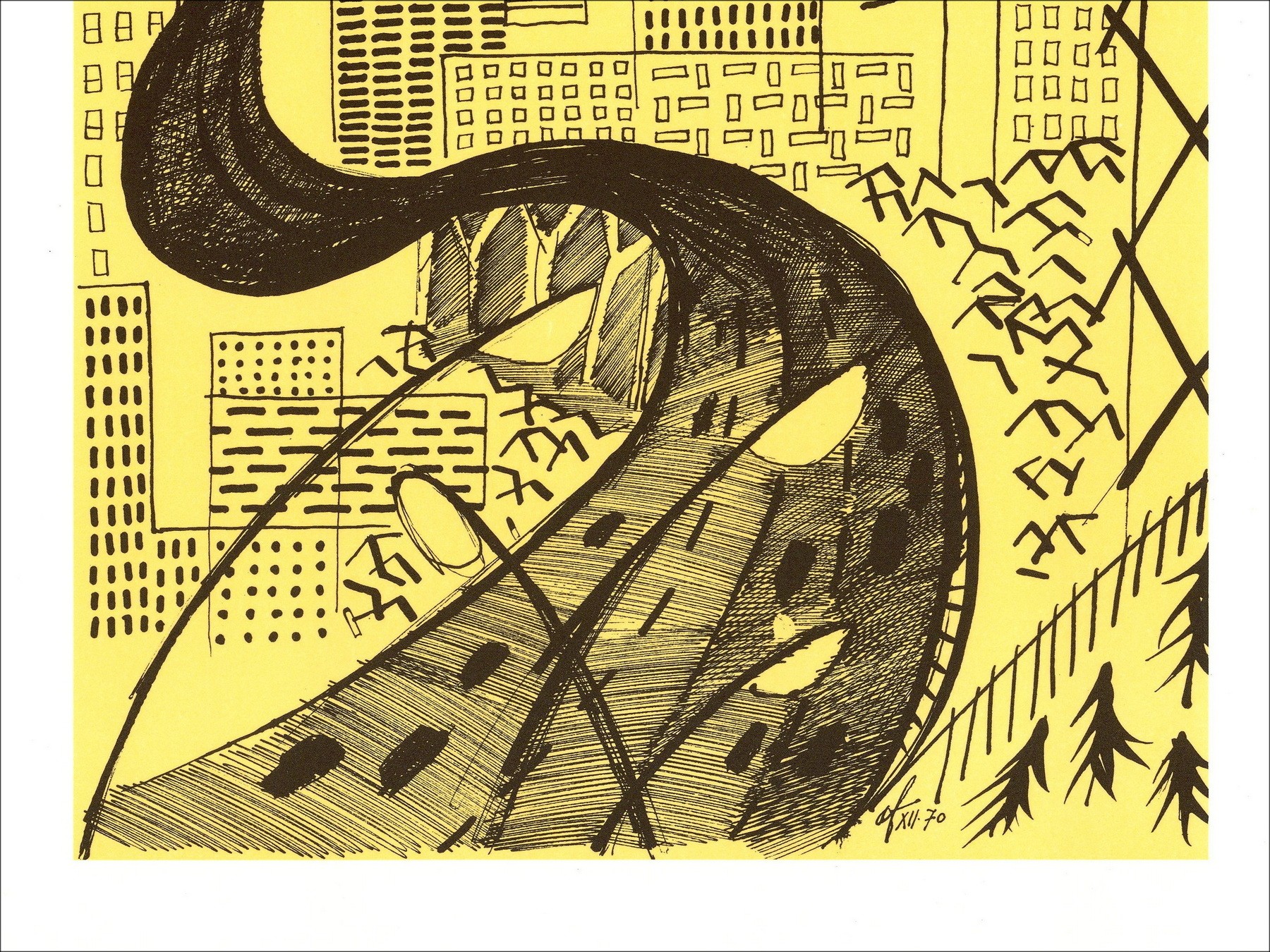 André Fougeron – Arquitectura (1970), litografía