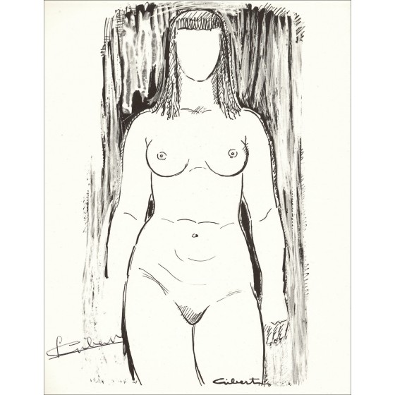 Lucien Gilbert – Donna nuda (1963), litografia