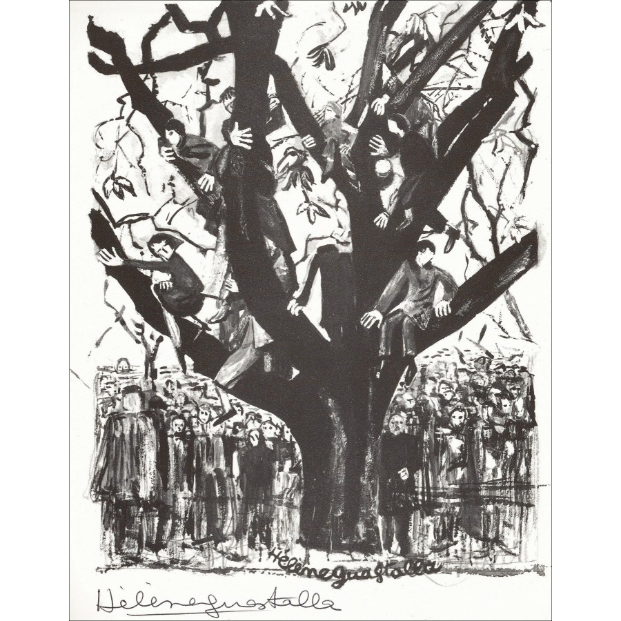 GUASTALLA Hélène - Lithograph "The crowd" 27x21cm - 1963