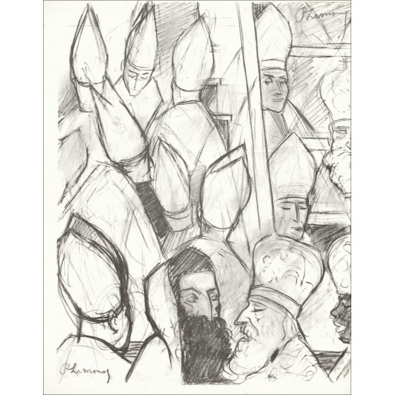 LIMOUSE Roger - Litografía "Los obispos" 27x21cm - 1963