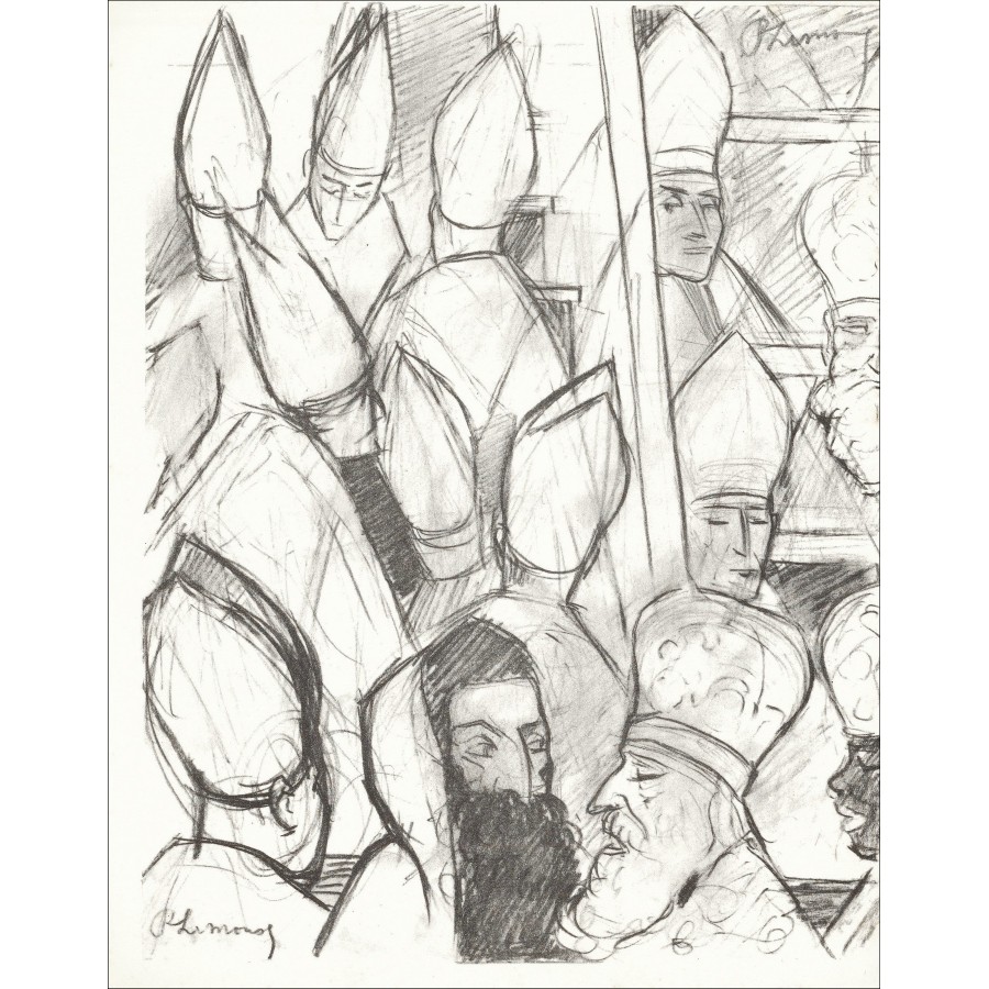 LIMOUSE Roger - Litografia "I vescovi" 27x21cm - 1963
