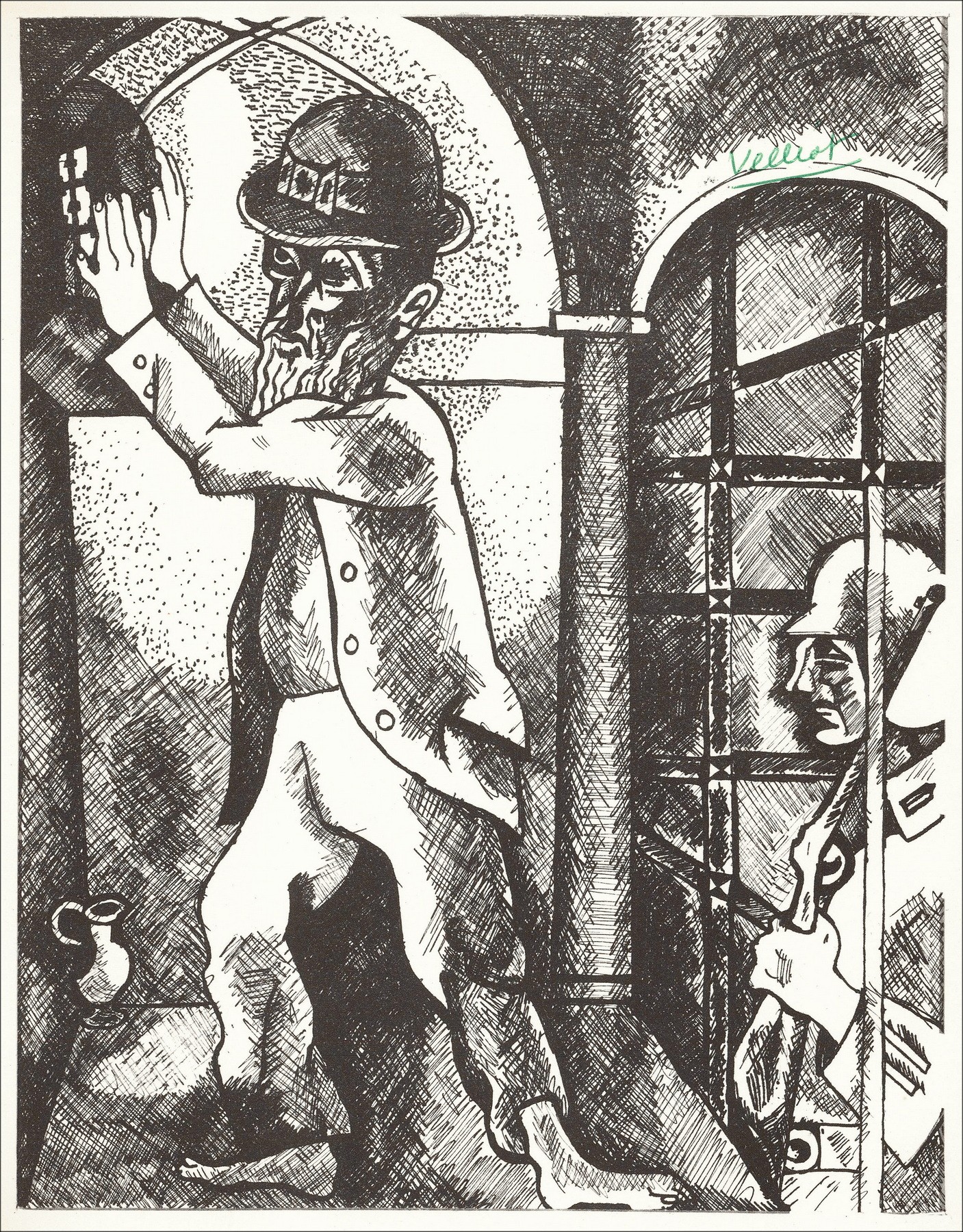 Jean Velliot - Die Zelle (1962), Lithographie