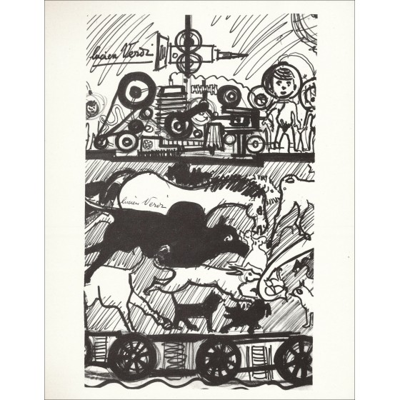 Verdi Lucien - Lithographie "Das Rennen" 27x21cm - 1963