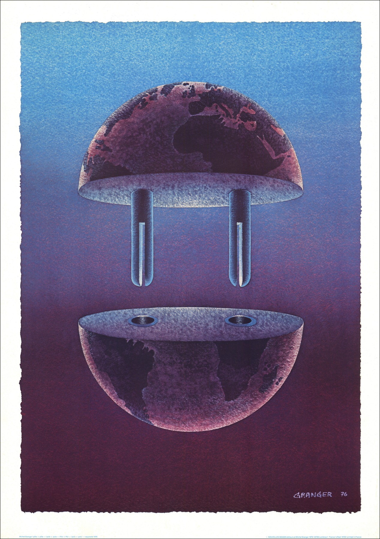 Michel Granger - Pole + / Pole - (Poster 87 x 62 cm)