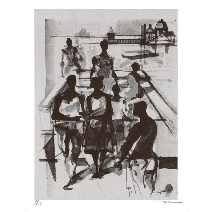 Jacques Despierre – Characters in Venice (1971), lithography