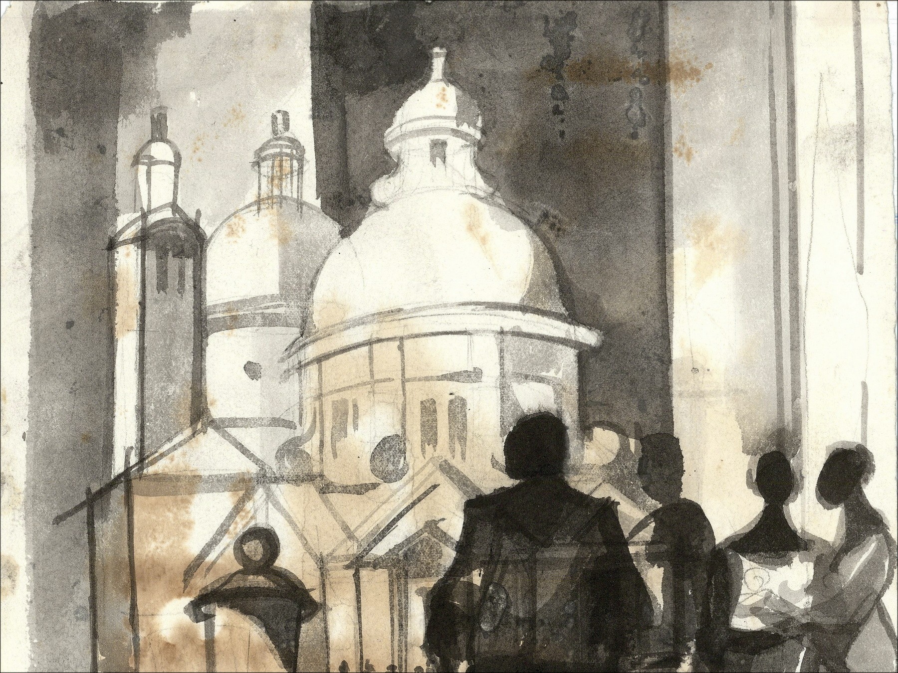 Jacques Despierre – Basilique de Venise, dessin original