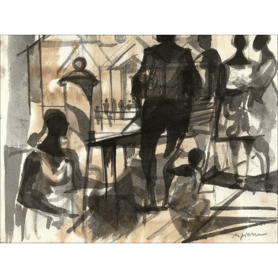 Jacques Despierre – Basílica de Venecia, dibujo original