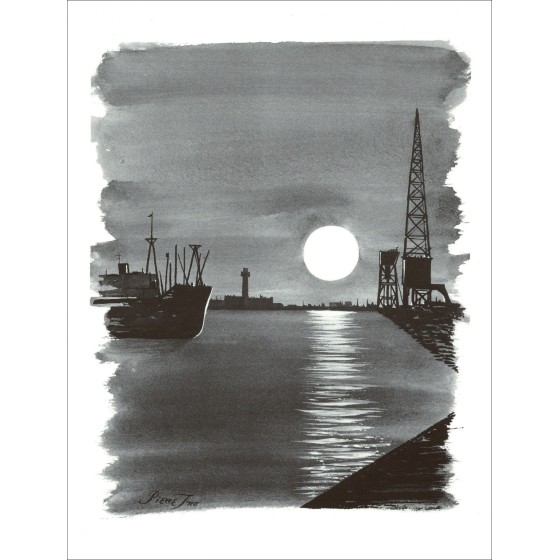 Pierre Ino - Haven van Hamburg (1971), Litho