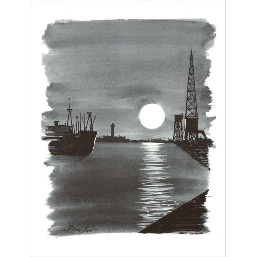 Pierre Ino – Porto di Amburgo (1971), litografia