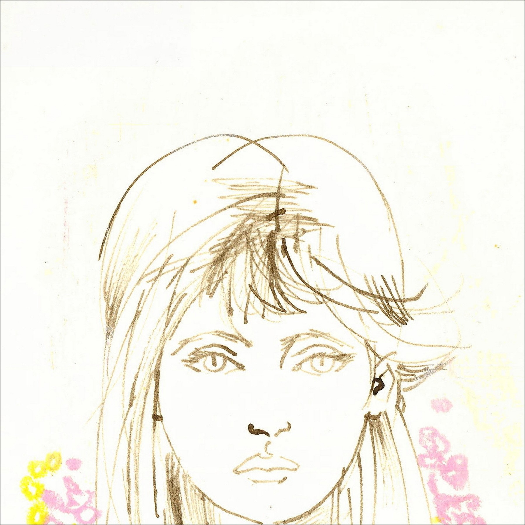 Paul Girol – Ritratto a fiori, disegno originale
