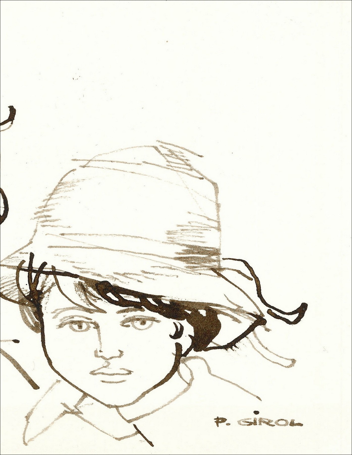 Paul Girol – Ritratti, disegno originale (13,5 x 21 cm)