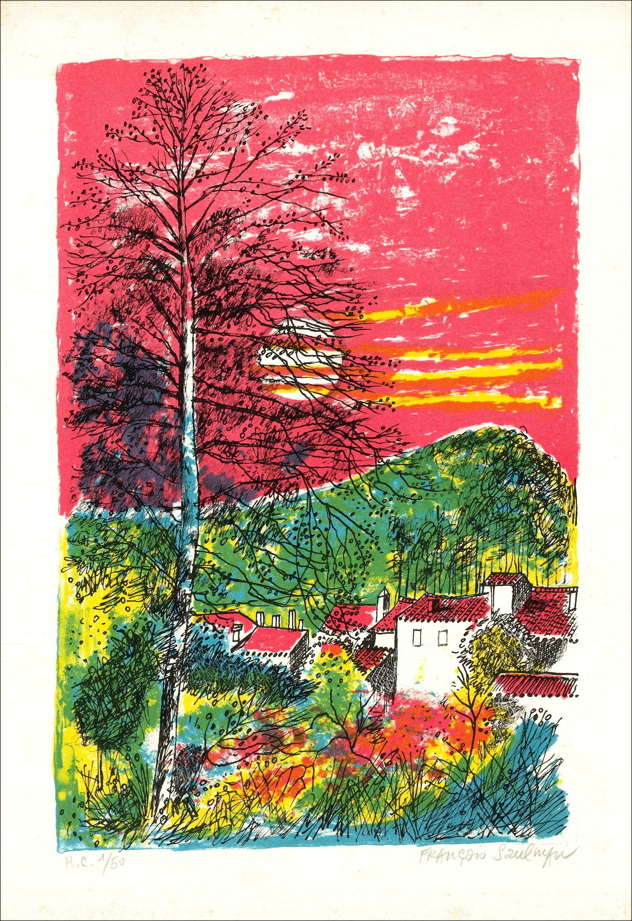 François Szulman – Sunset, litografía