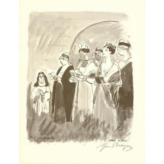 "Natale, leasing della Provenza" di Yves Brayer 1966 - Stampa firmata