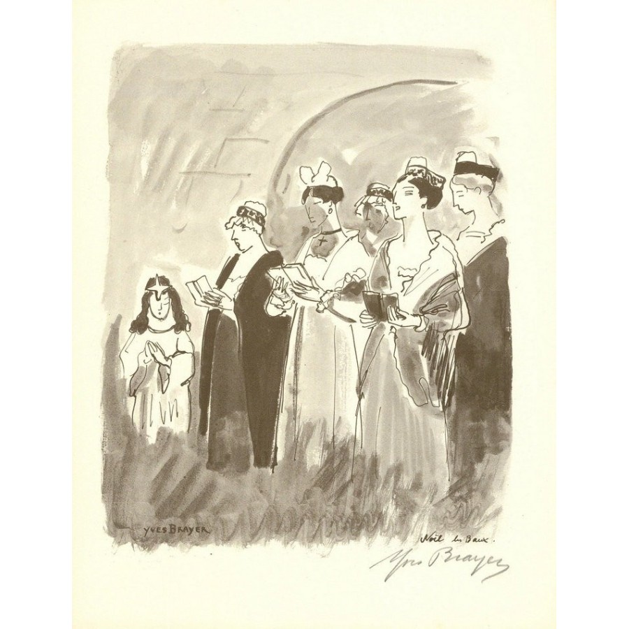 "Natale, leasing della Provenza" di Yves Brayer 1966 - Stampa firmata