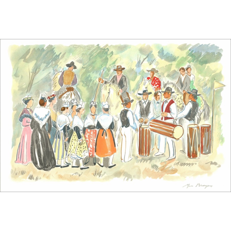 Yves Brayer - Ansicht der Provence, Folk Fête