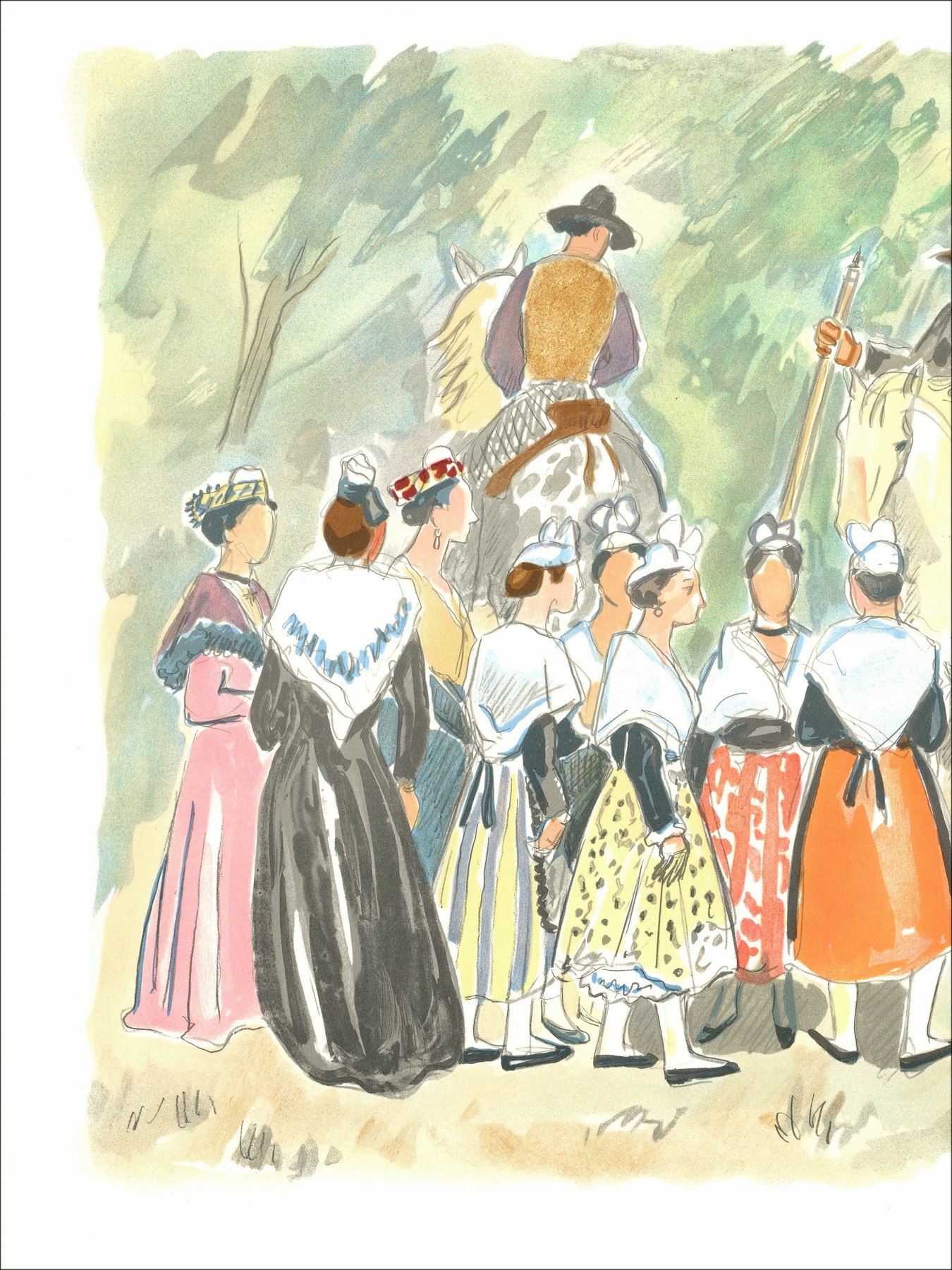 Yves Brayer - Ansicht der Provence, Folk Fête