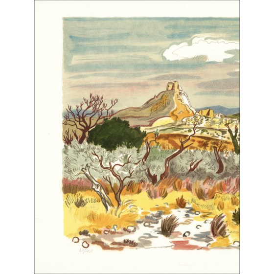Yves Brayer – Le Champ d'Oliviers (1973), lithographie