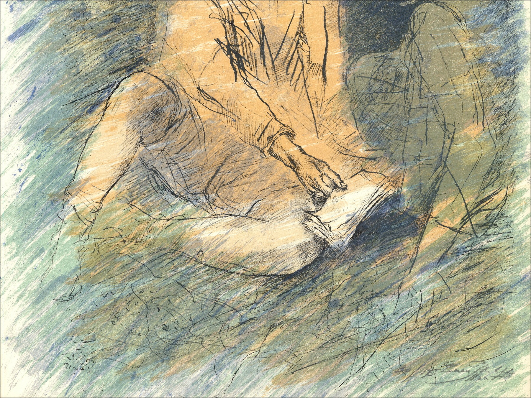 Lucien Philippe Moretti – Le Sac de Billes, lithograph