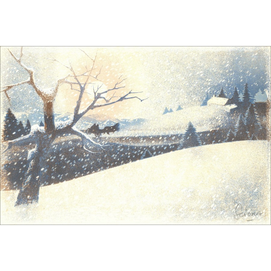 Sciora Daniel - Original-Lithographie - Winterlandschaft - 1974
