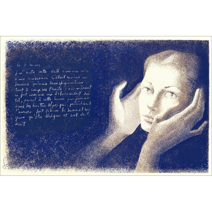 SCIORA Daniel - Litografia originale "La notte" 34x52cm - 1974