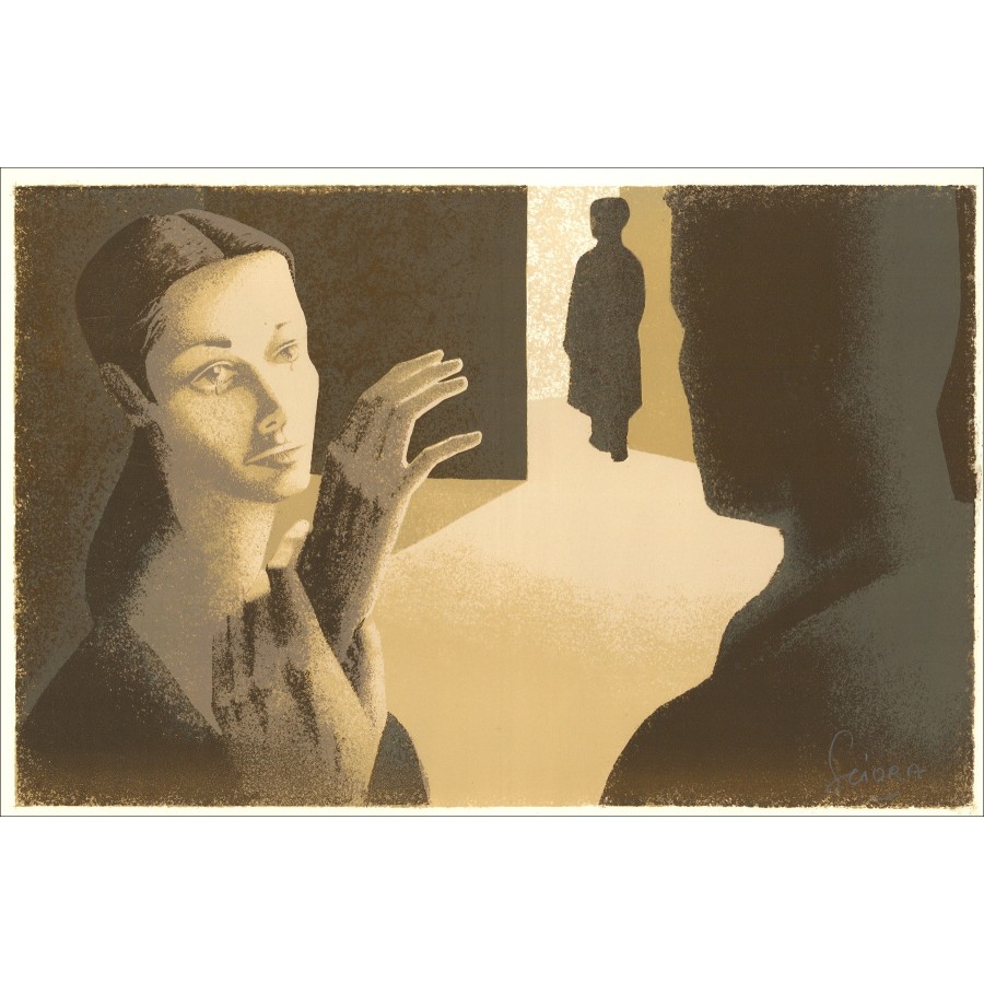 SCIORA Daniel - Lithographie originale "Les larmes" 34x52cm - 1974
