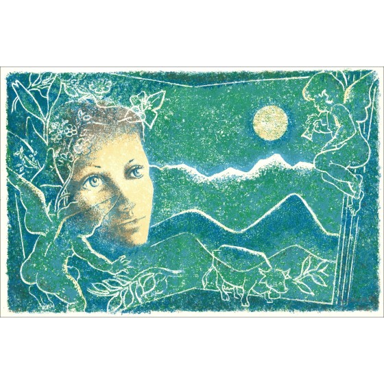 SCIORA Daniel - Litografía original "El paisaje" 34x52cm - 1974