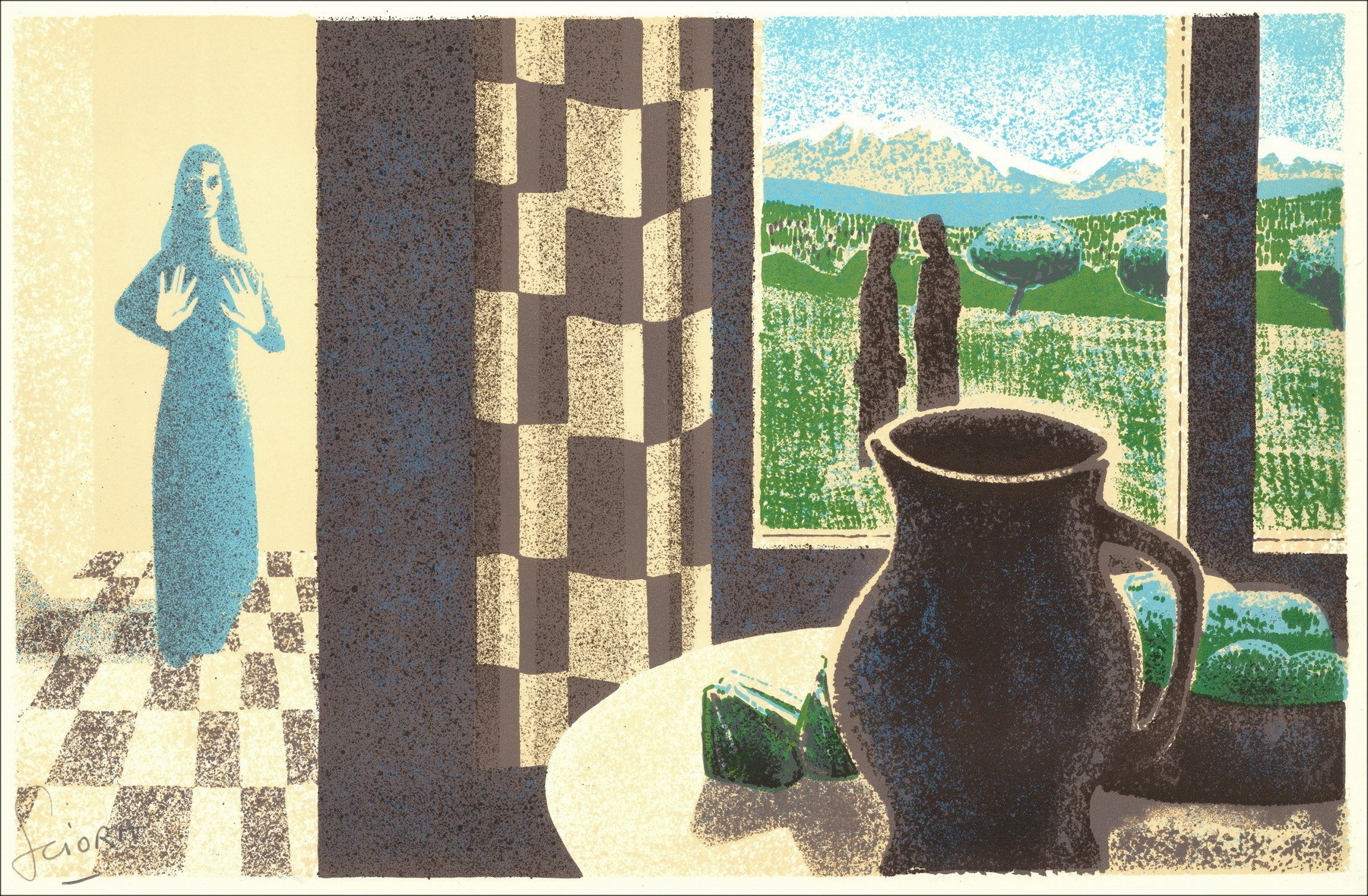 Scior Daniel - Original-Lithographie "Der Arzt" 34x52cm - 1974