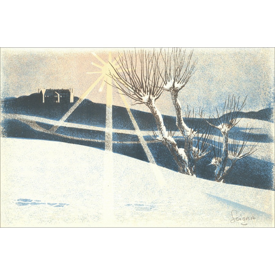 SCIORA Daniel - Lithographie originale "La grange" 34x52cm - 1974