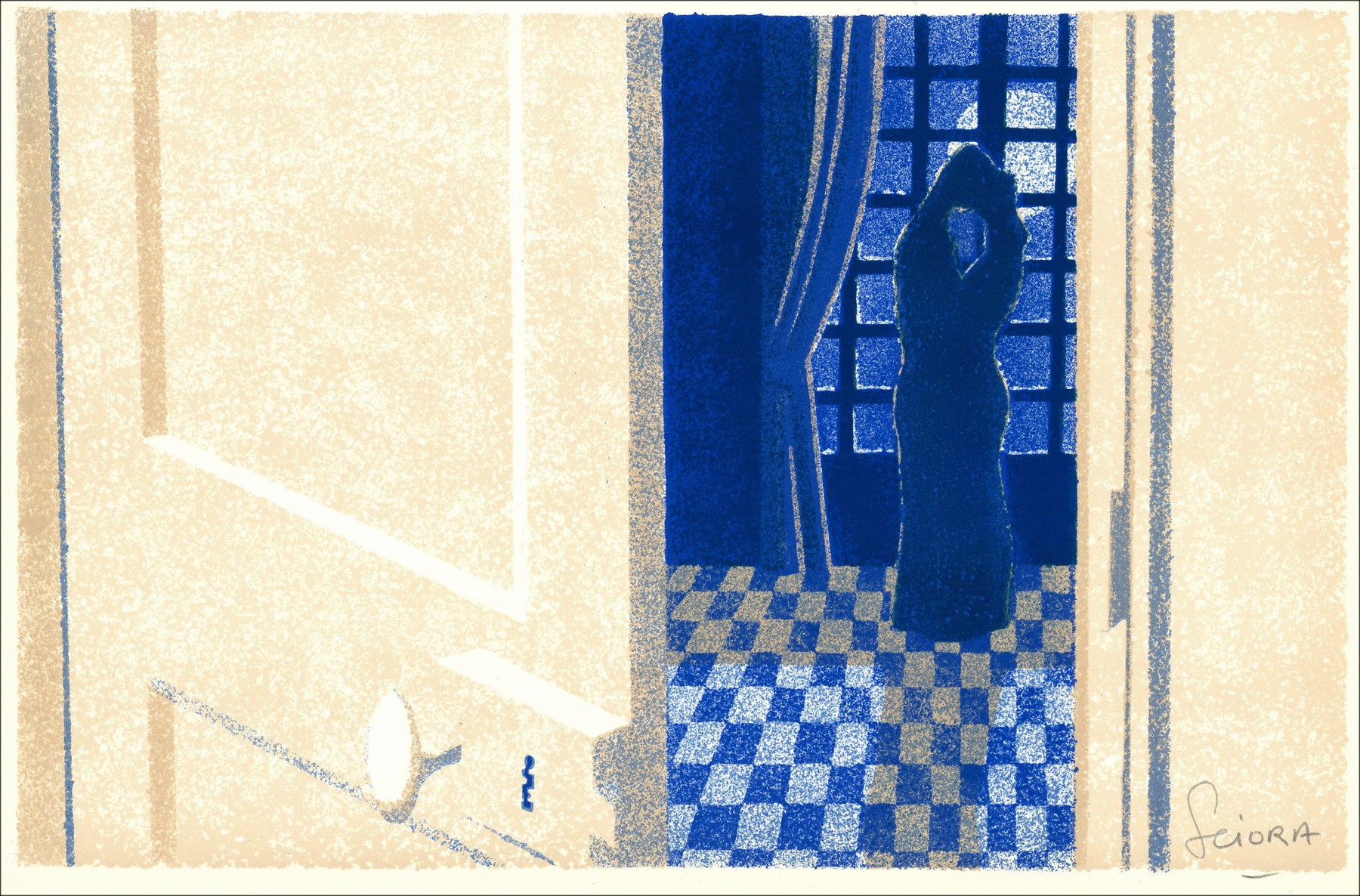 SCIORA Daniel - Lithographie originale "Tendresse" 34x52cm - 1974