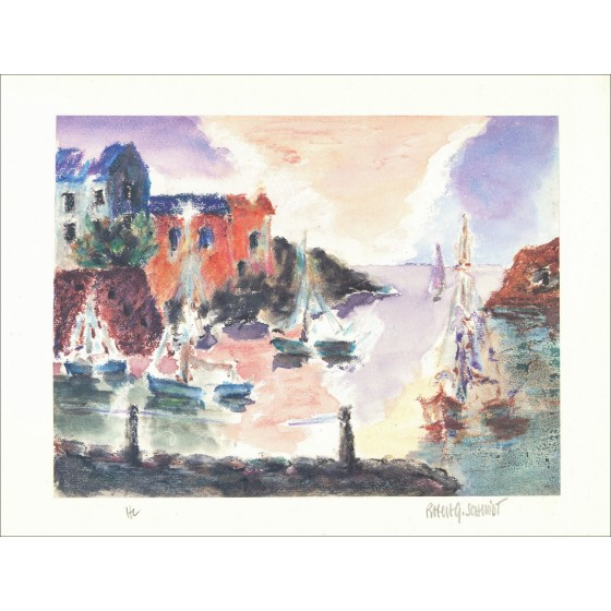 ROBERT G SCHMIDT- Lithograph "El puerto" 24x31cm