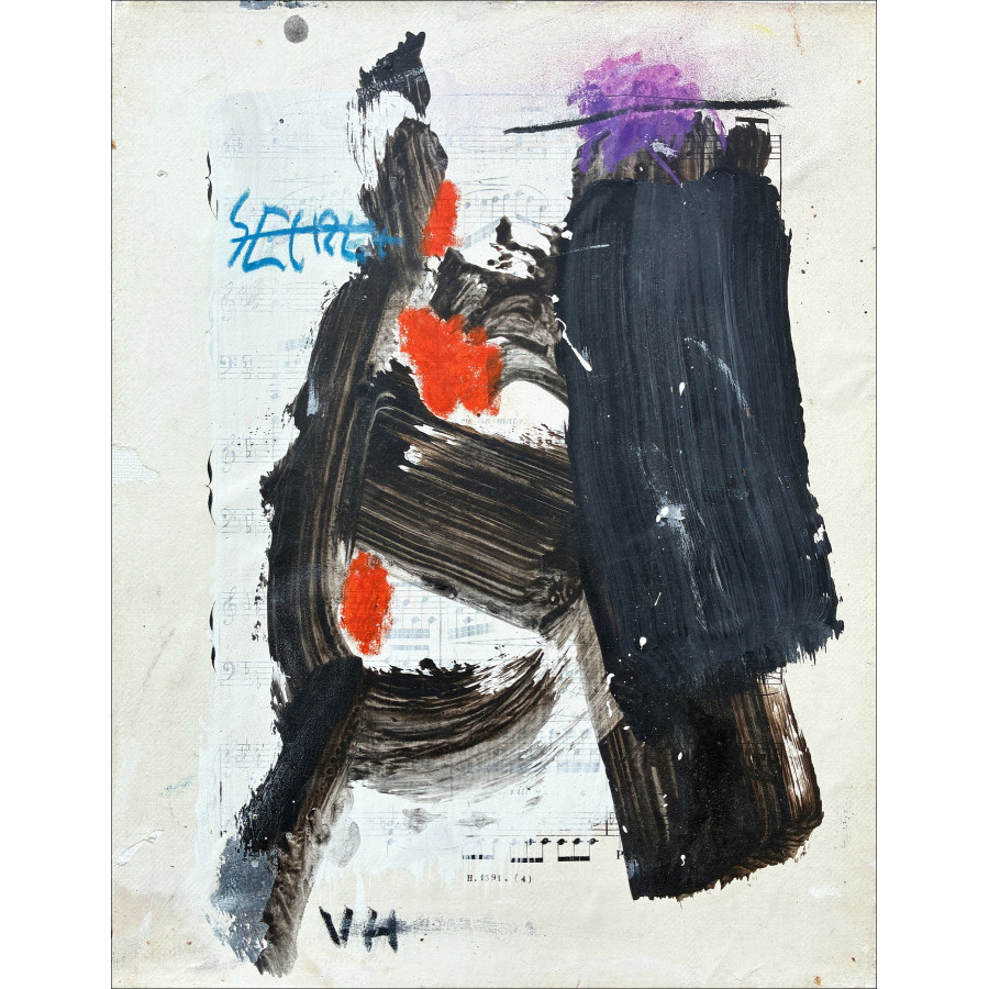 Victor Hasch - abstracte compositie - 5, origineel schilderij