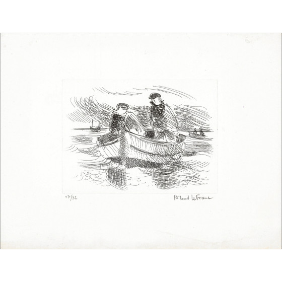 Roland Lefranc - Boote, Original Gravur