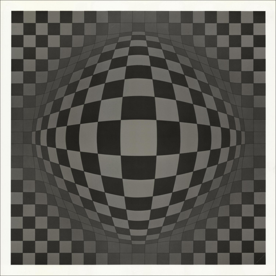 Victor VASARELY - Serigraphy "Vega Sakk" 54x54cm - Circa 1965 - Signed in the plate - Edition Kröller Müller 1965