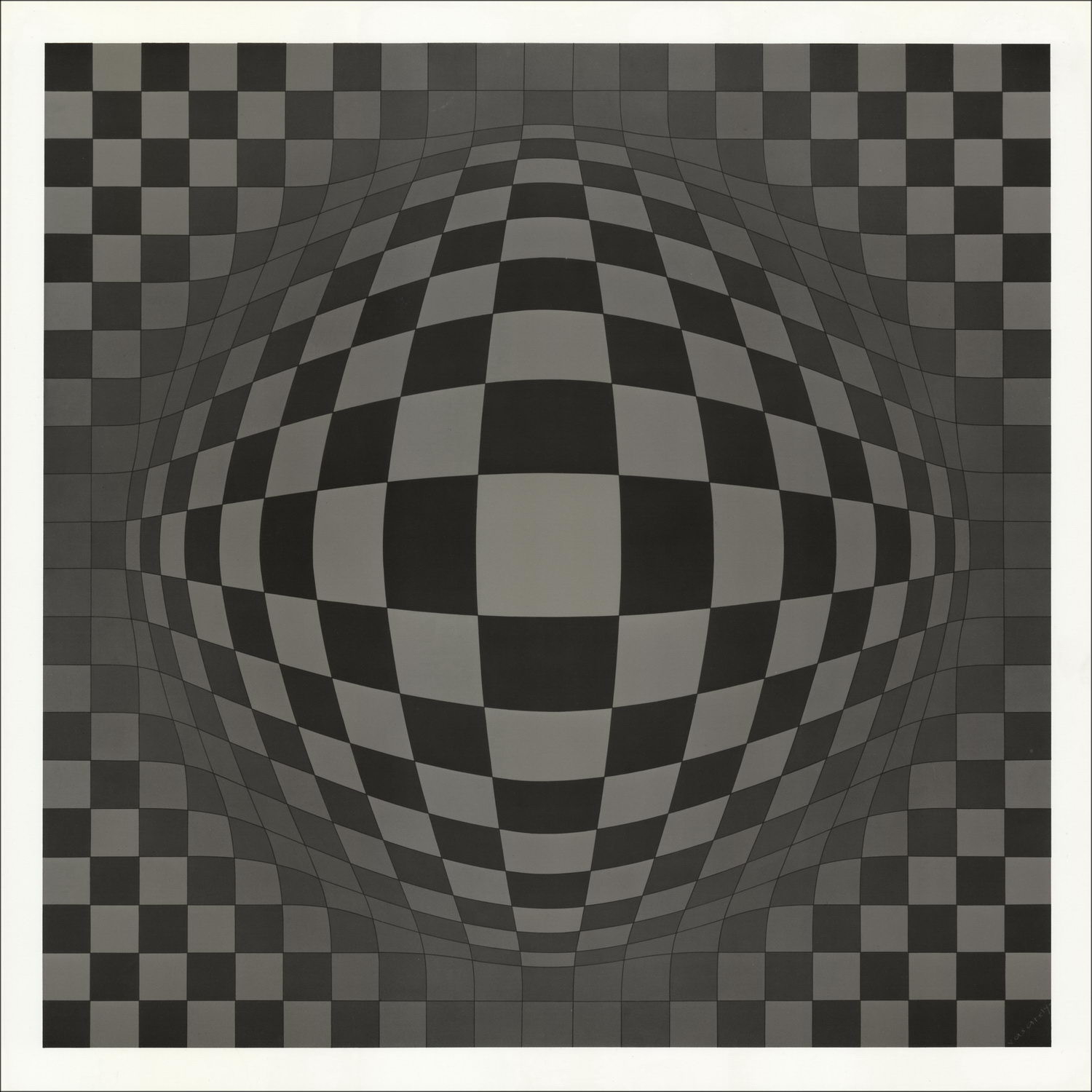 Victor VASARELY - Serigrafia "Vega Sakk" 54x54cm - Circa 1965 - Firmata nella lastra - Edizione Kröller Müller 1965