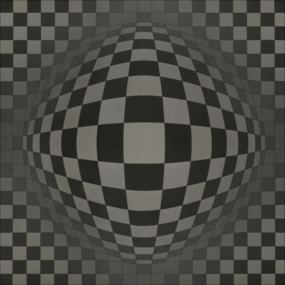 Victor Vasarely - ScreenPrint "Vega Sakk" 54x54cm - circa 1965 - in der Tafel signiert - Kröller Müller Ausgabe 1965