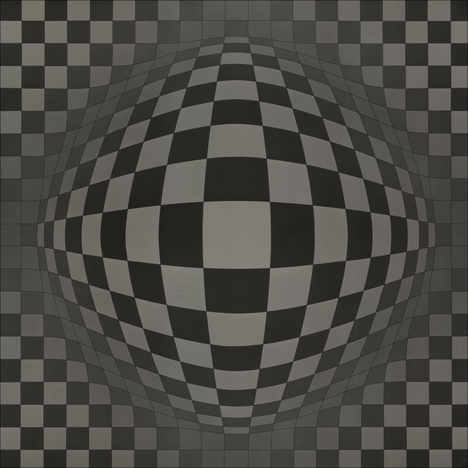 Victor Vasarely - ScreenPrint "Vega Sakk" 54x54cm - circa 1965 - in der Tafel signiert - Kröller Müller Ausgabe 1965