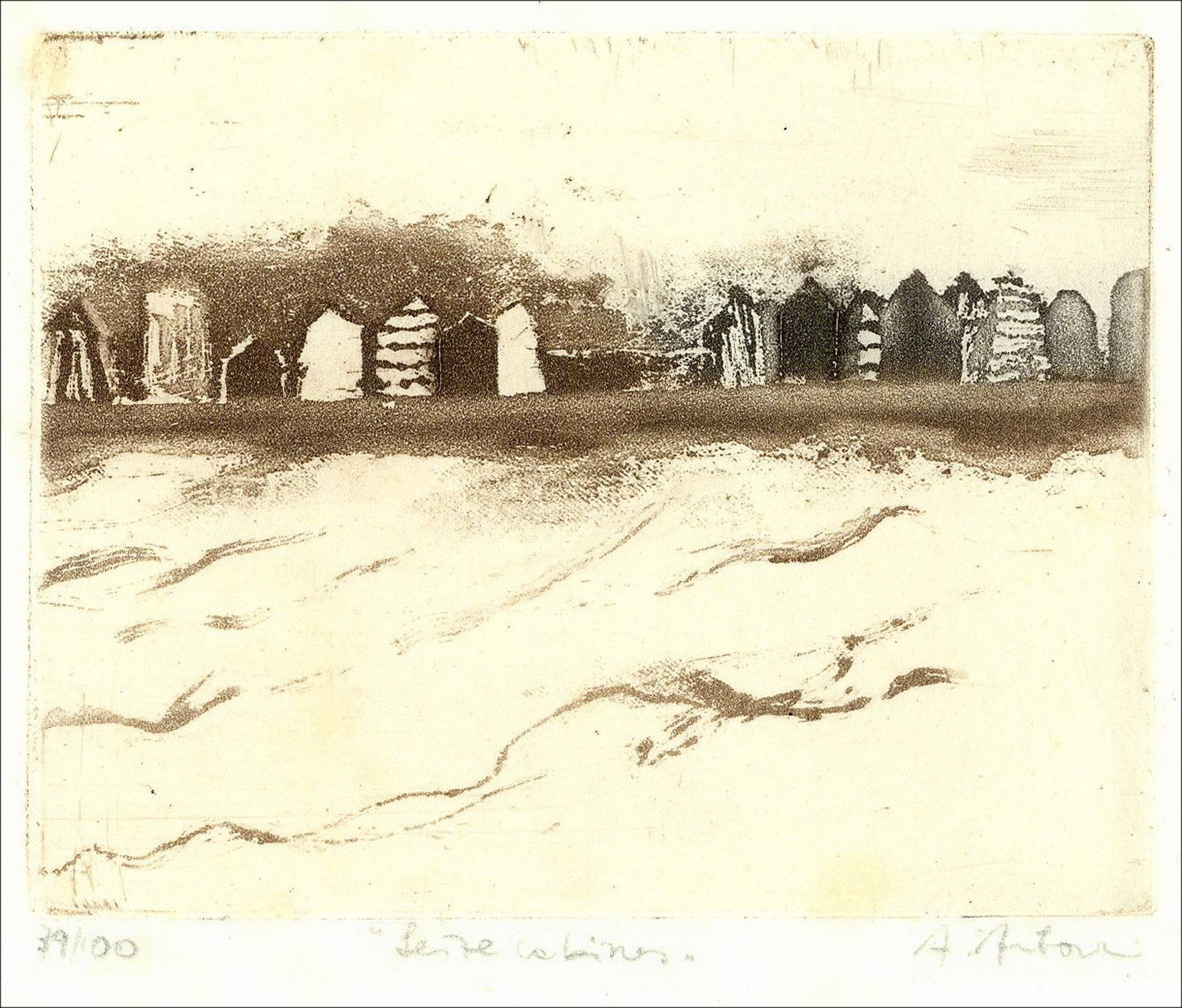 Annapia Antonini – Sedici cabine, acquaforte firmata