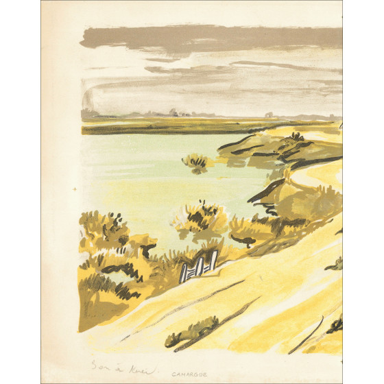 Yves Brayer – Camargue, litografía firmada