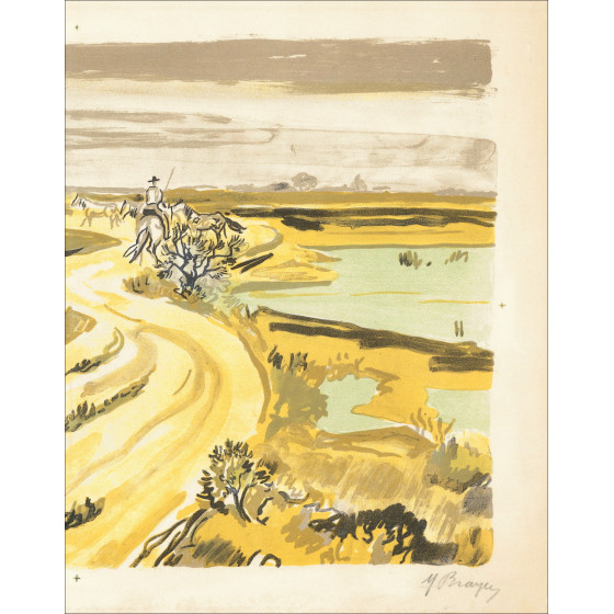 Yves Brayer Cam Camargue, lithographie firmata