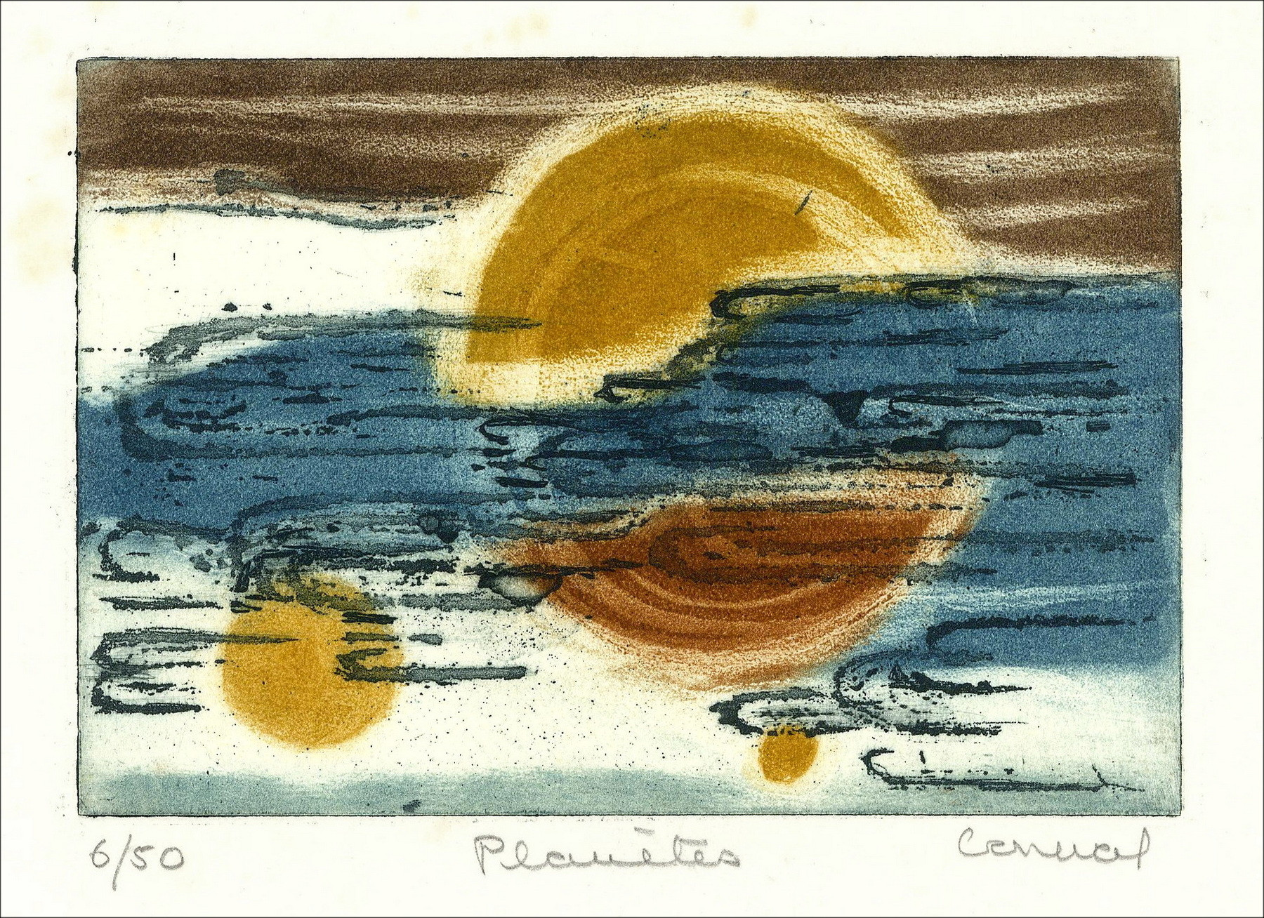 Betty Connal – Planets, original engraving signed