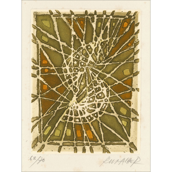Suzanne Runacher – Tiempo de oro, grabado original firmado