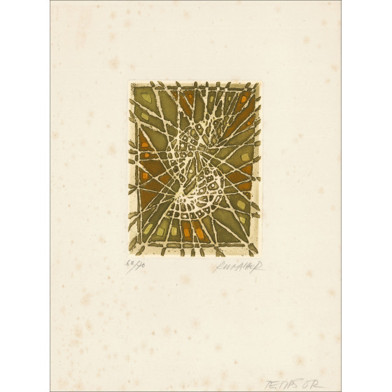 Suzanne Runacher – Tiempo de oro, grabado original firmado